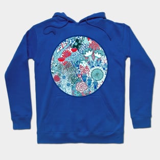 Floral Jungle Blue Hoodie